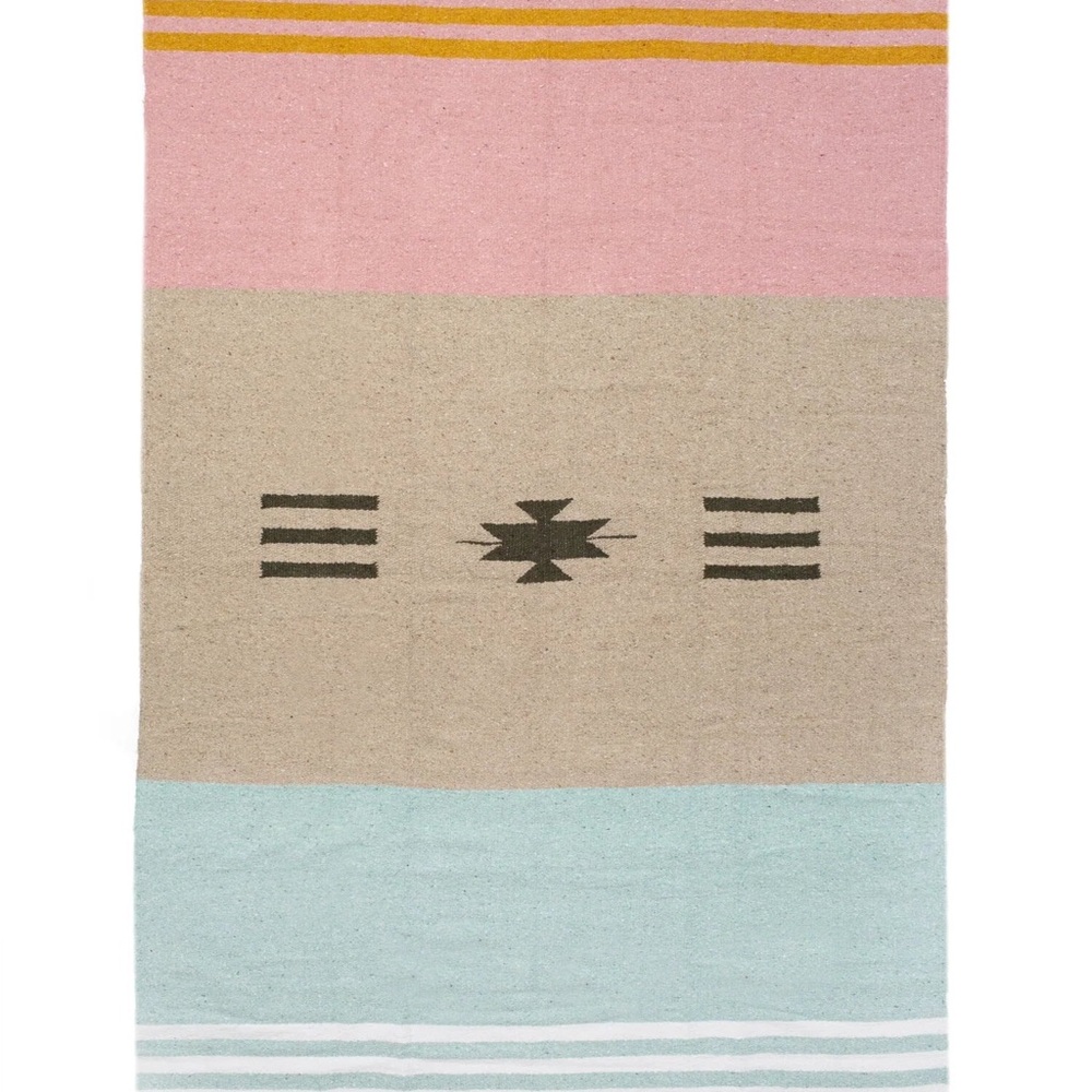 Aztec-Inspired Pink and Tan and turquoise Beach Towel